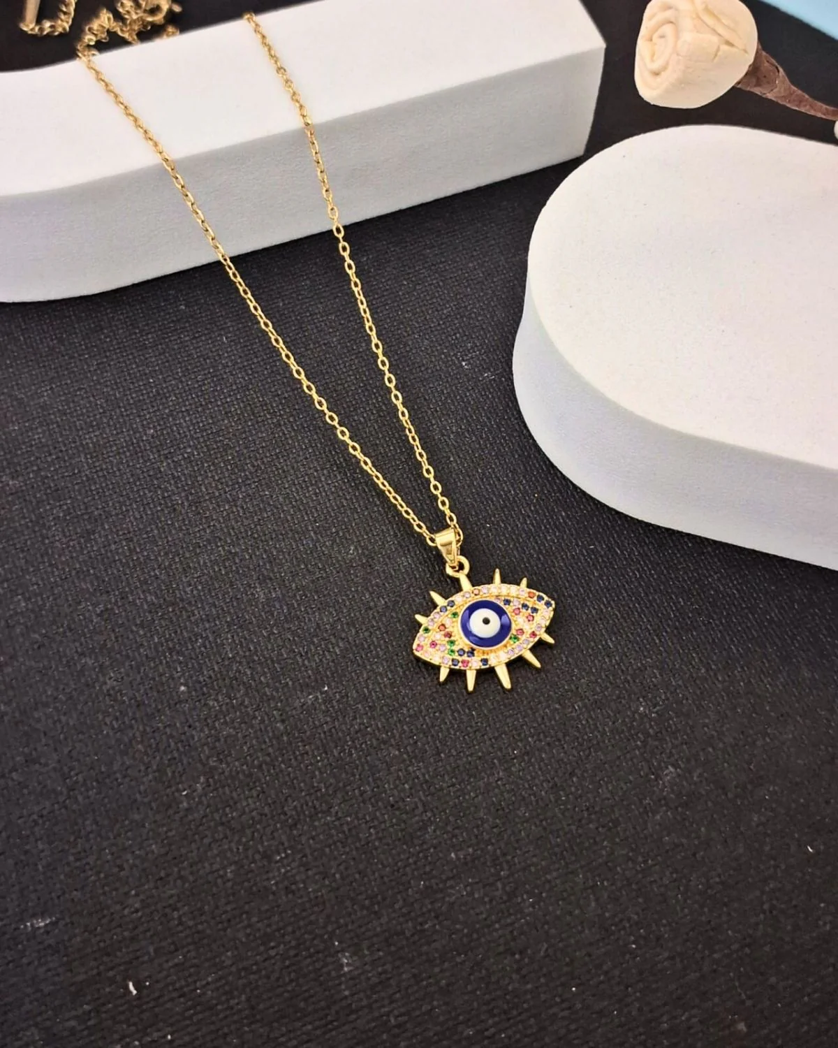 Zevarly Naira Anti Tarnish Evil Eye Pendant - Image 2
