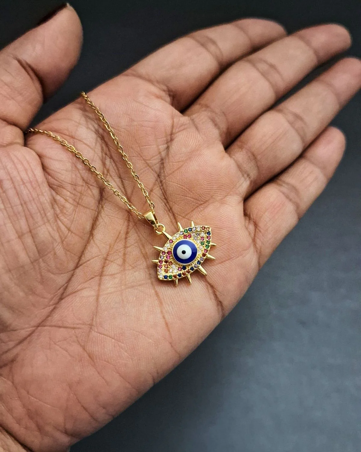 Zevarly Naira Anti Tarnish Evil Eye Pendant - Image 3