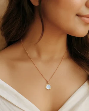 Zevarly Charvi Rose Gold Anti Tarnish Pendant