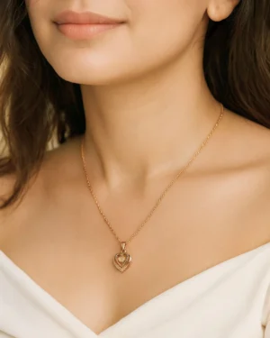 Zevarly Hiral Gold Plated Anti Tarnish Pendant