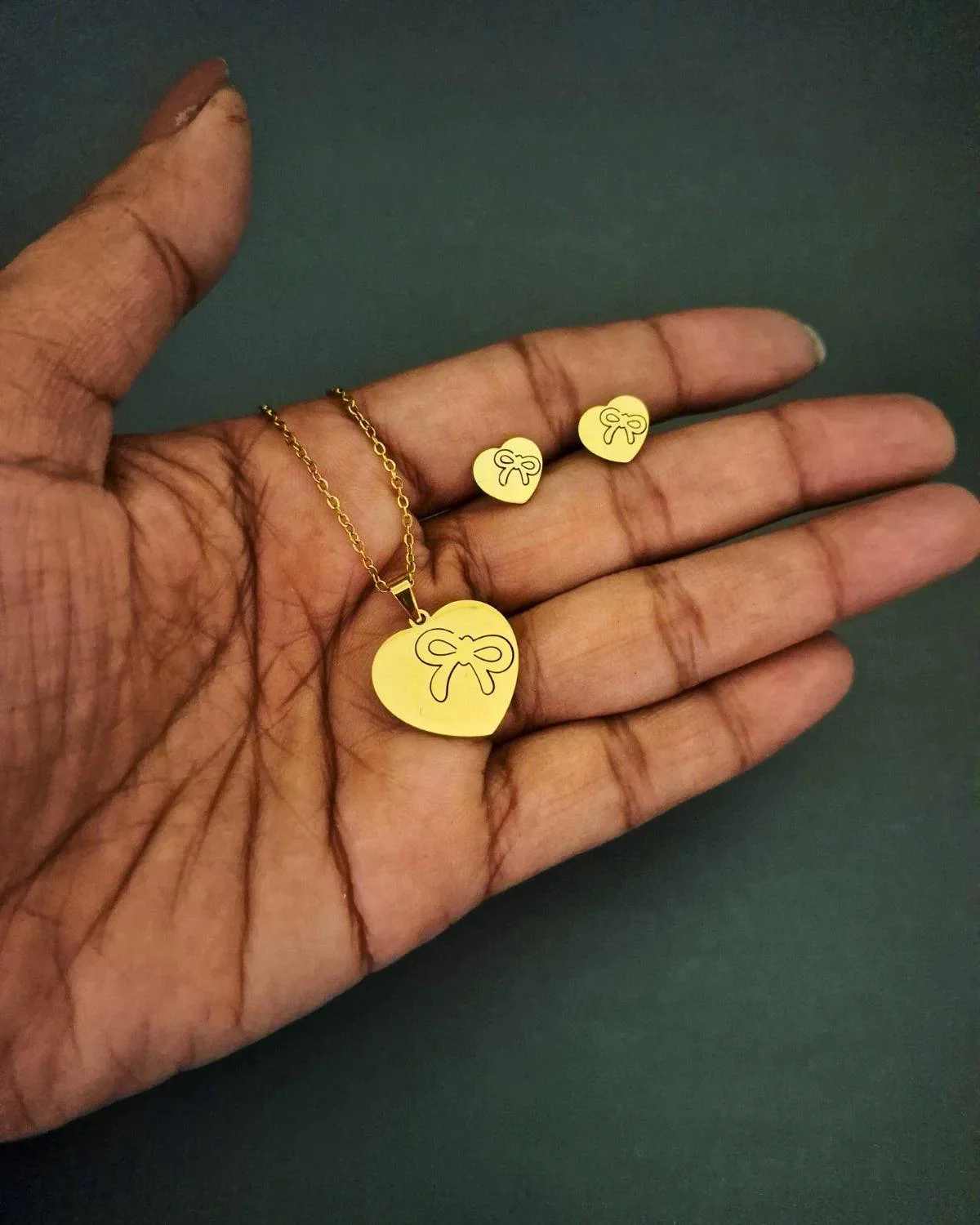 Zevarly Muskan Gold Plated Anti Tarnish Pendant Set - Image 3