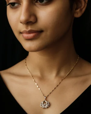 Zevarly Naina RoseGold Anti Tarnish Pendant