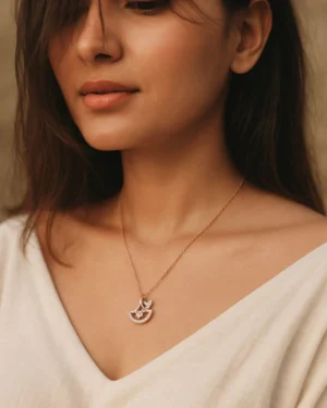 Zevarly Riya Anti Tarnish Rose Gold Pendant