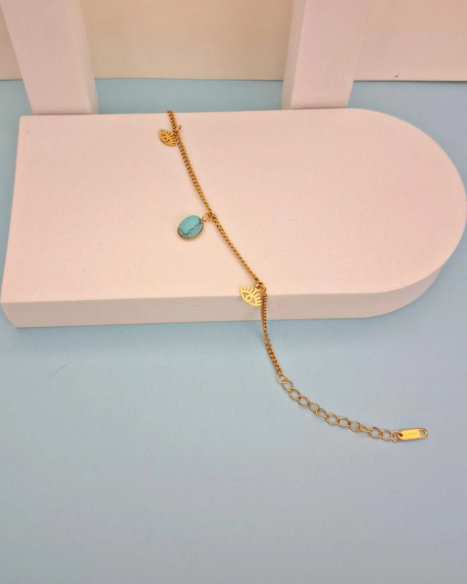 Zevarly Riya Evil Eyes CNC cut Charming Bracelet