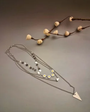 Zevarly Sarika Siver Plated Anti Tarnish Necklace