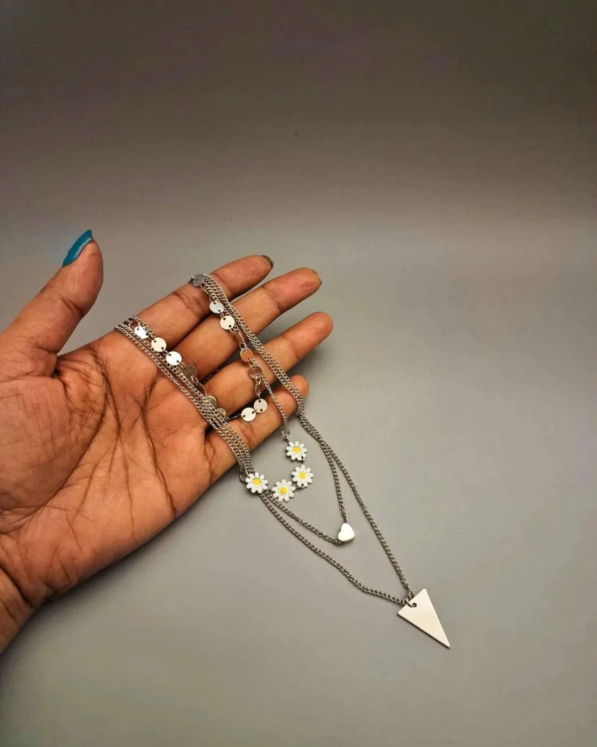 Zevarly Sarika Siver Plated Anti Tarnish Necklace - Image 2