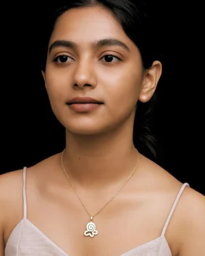 Zevarly Savita Gold Plated Anti Tarnish Pendant Set