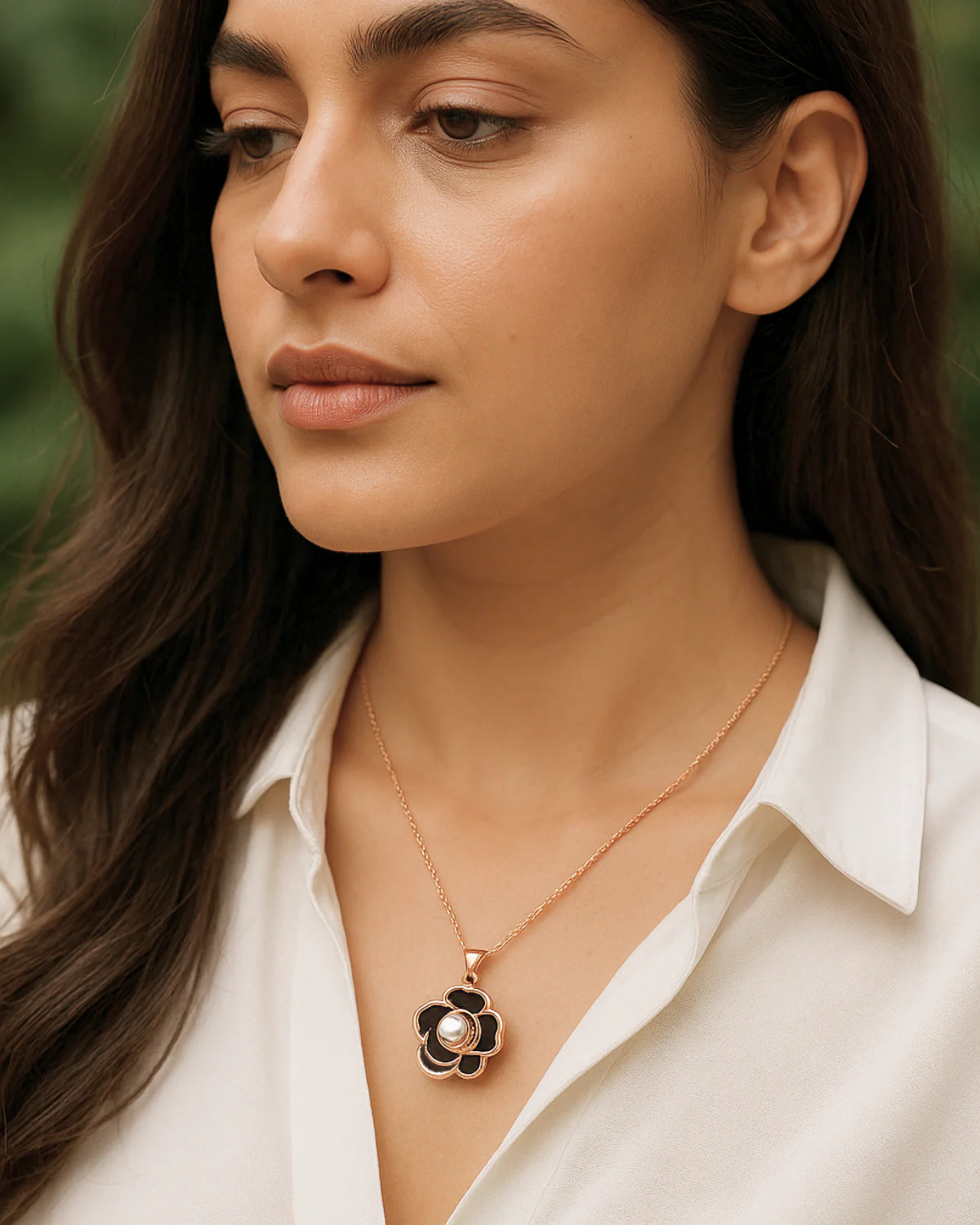 Zevarly Vamika Rose Gold Plated Anti Tarnish Pendant