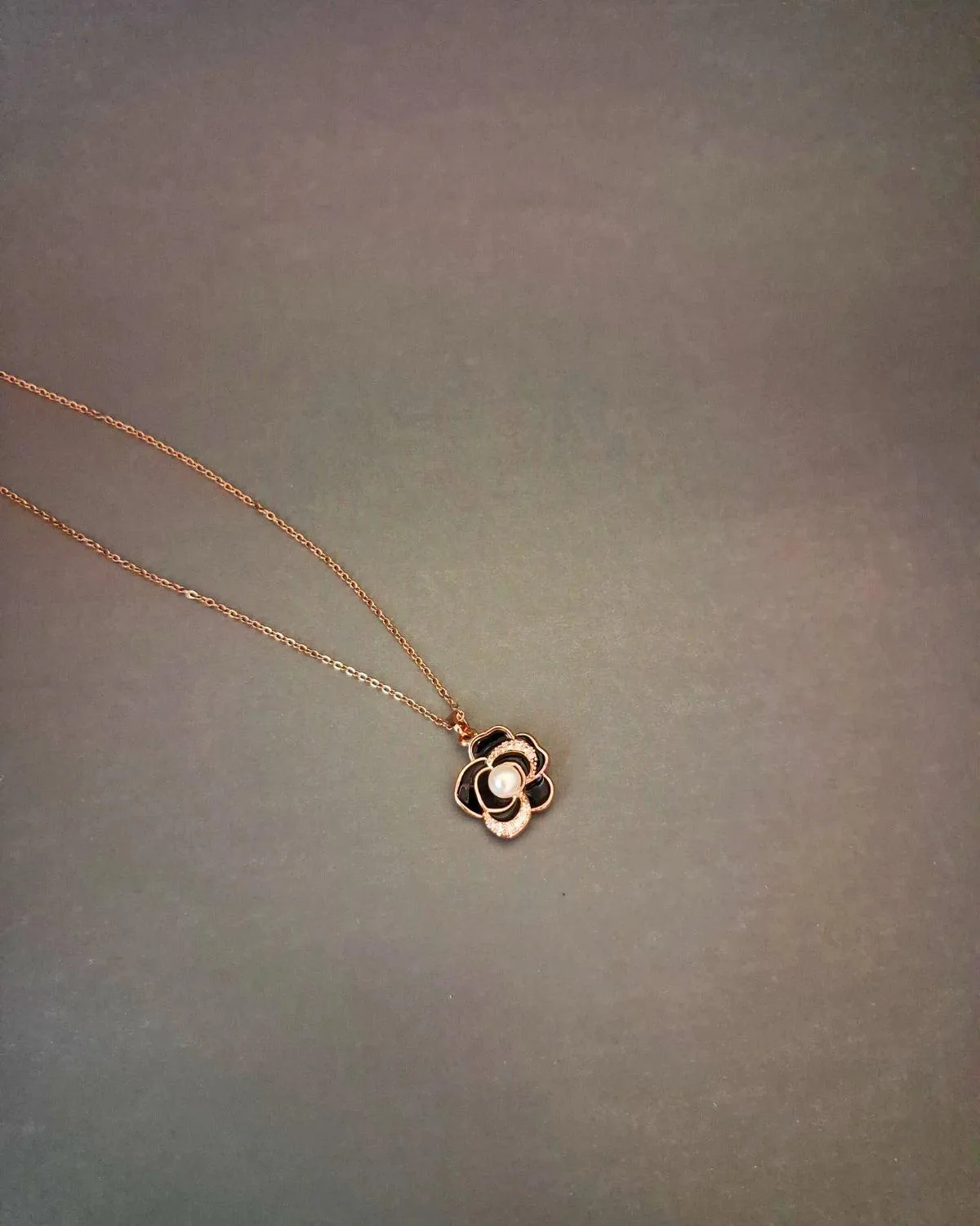 Zevarly Vamika Rose Gold Plated Anti Tarnish Pendant - Image 2
