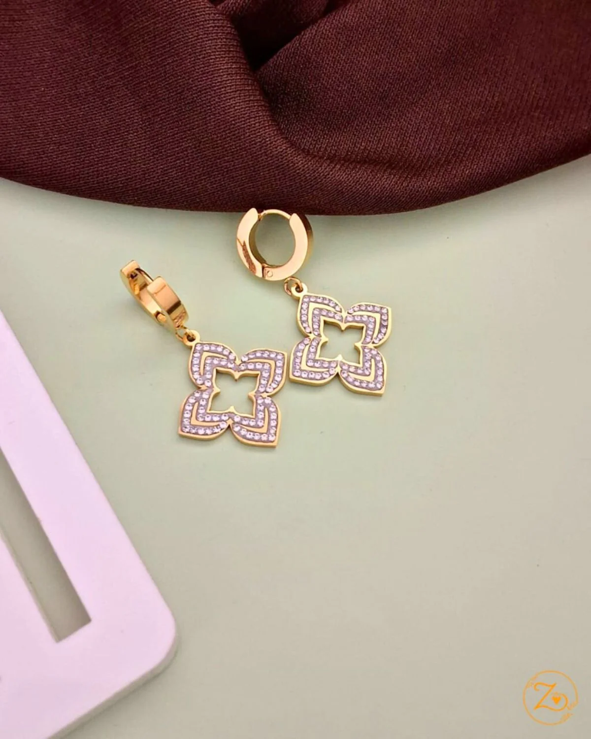 Zevarly Vedika Classic Goldline Anti tarnish Earrings